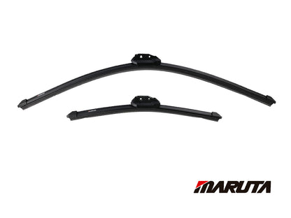 MARUTA SET tergicristallo 650 mm / 375 mm per parabrezza, spazzole tergicristallo aerodinamicamente ottimizzate in silicone idrorepellente con adattatore multipiattaforma - effetto perlato per una visibilità senza aloni - Bild 2