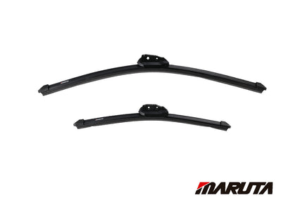 MARUTA SET tergicristallo 525 mm / 375 mm per parabrezza, spazzole tergicristallo aerodinamicamente ottimizzate in silicone idrorepellente con adattatore multipiattaforma - effetto perlato per una visibilità senza aloni - Bild 2